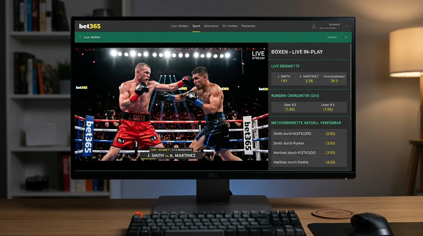 Bet365 Live-Boxwetten mit Streaming-Integration – In-Play-Märkte und Rundenbruch-Fenster für Boxkämpfe