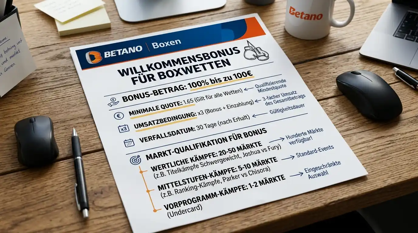 Betano Willkommensbonus und Boxen-Promotionen – Umsatzbedingungen und Bonuskonditionen für Sportwetten