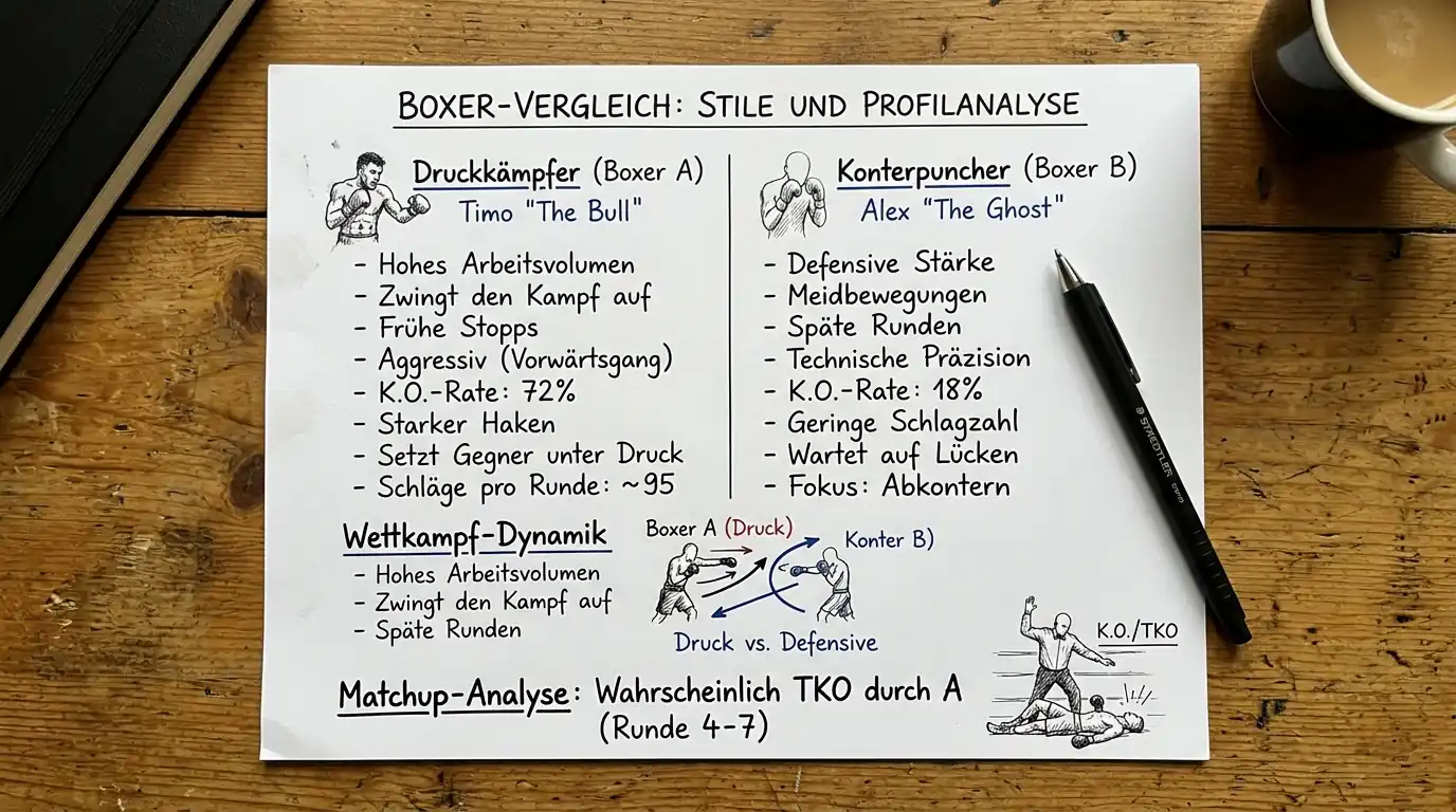 Stilanalyse Methodenwette Boxen – Druckkämpfer vs. Konterpuncher mit Wettmethoden-Prognose
