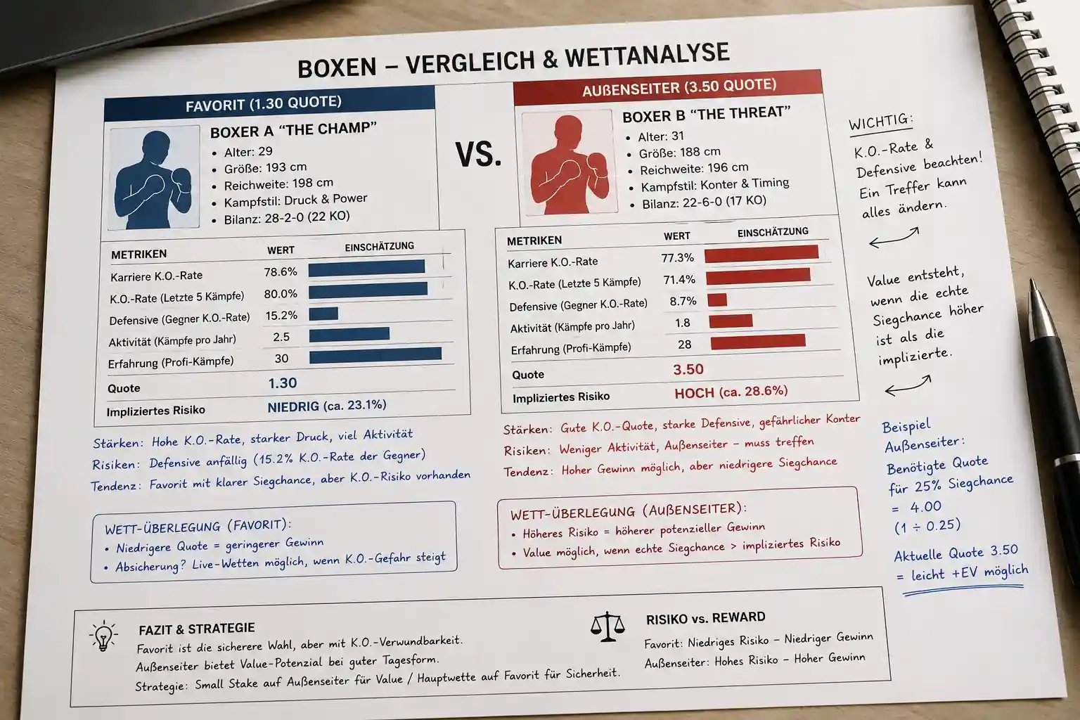 Favorit vs. Außenseiter bei Boxwetten – Analyse von Quoten und K.O.-Risiko im Profiboxen