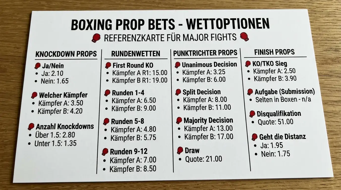 Exotische Boxwetten-Märkte im Überblick – Prop Bets und Spezialwetten für Hauptkämpfe bei GGL-Anbietern