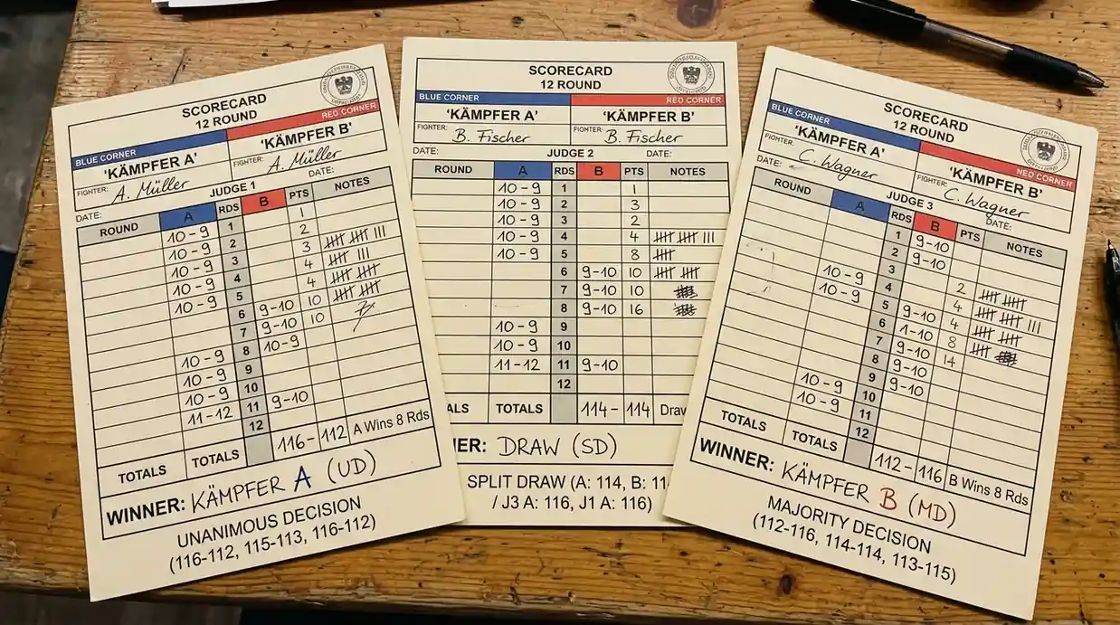 Punktrichter-Props beim Boxen – Wetten auf unanimous, split und majority Decision in Boxkämpfen