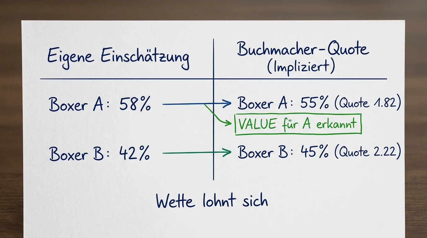 Fehlbepreiste Quoten beim Boxen erkennen – Vergleich Buchmacherquote und eigene Wahrscheinlichkeitsschätzung