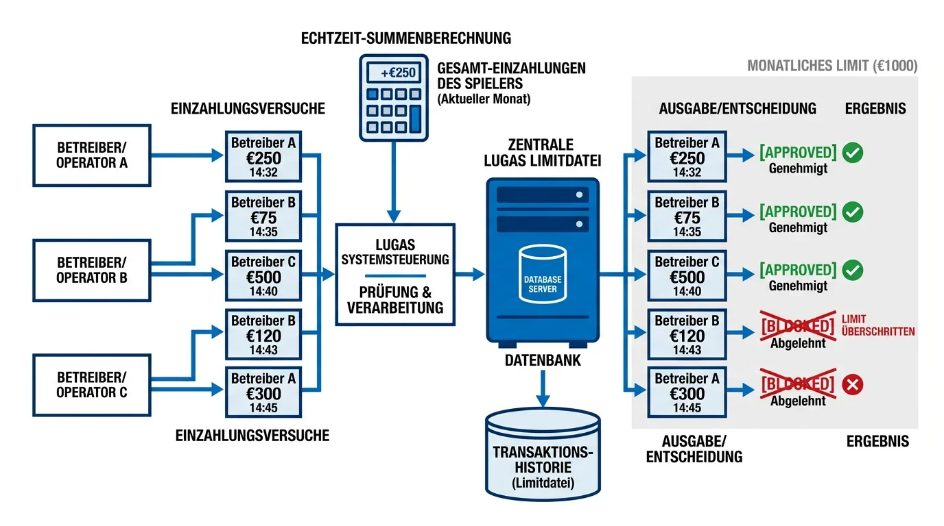 LUGAS Limitdatei Subsystem Sportwetten GGL Deutschland technische Funktionsweise