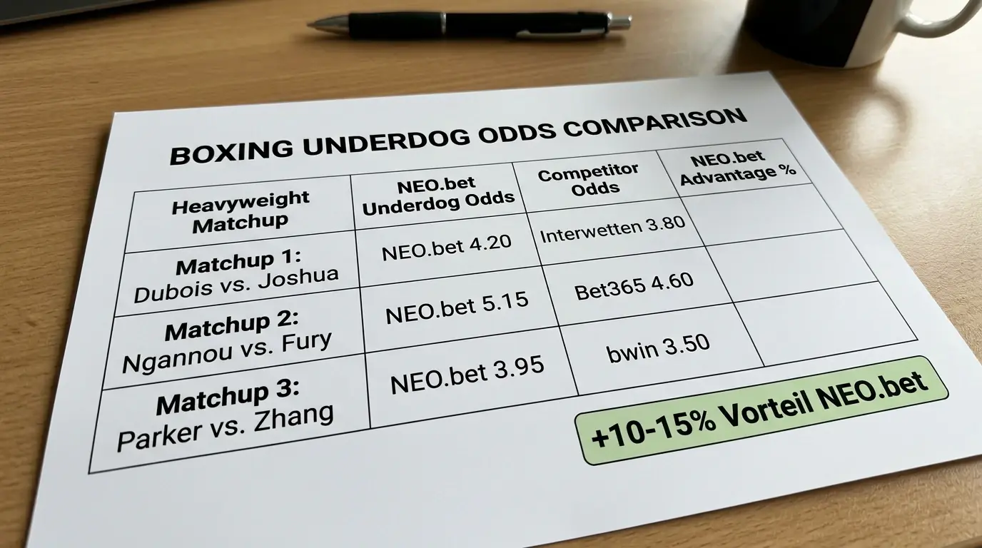 NEO.bet Außenseiter-Quoten Boxwetten – 10 bis 20 Prozent Quotendifferenz zum Marktdurchschnitt bei Boxkämpfen