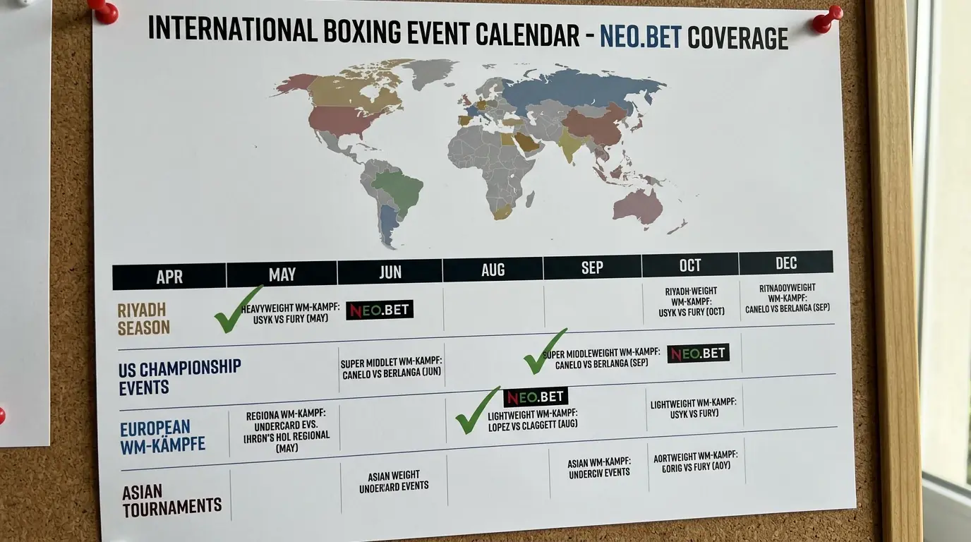 NEO.bet Boxkampf-Abdeckung 2026 – WM-Kämpfe und internationale Events, selektives Angebot für Boxwetten