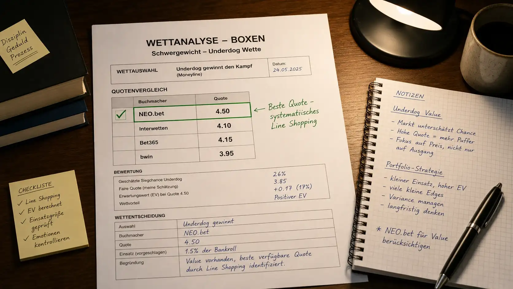 NEO.bet als Ergänzungsanbieter im Line-Shopping-Prozess für Boxwetten – Außenseiterquoten systematisch vergleichen